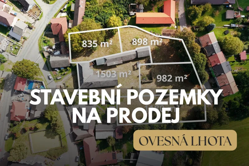 Prodej 4 stavebních pozemků v Ovesné Lhotě 