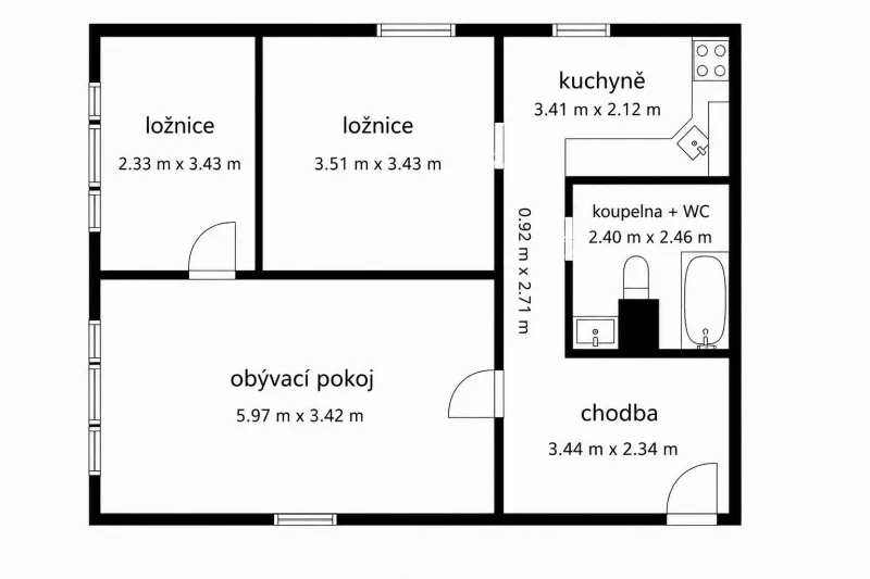 Prodej družstevního bytu 3+1, Na Rybníčku, Humpolec